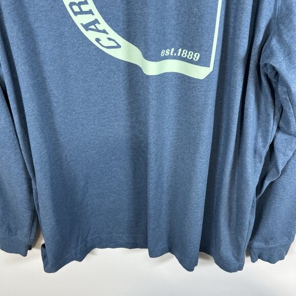 Carhartt Shirt Mens Size XL Blue Loose Fit Utility Work Pocket Long Sleeve Work - Picture 9 of 9